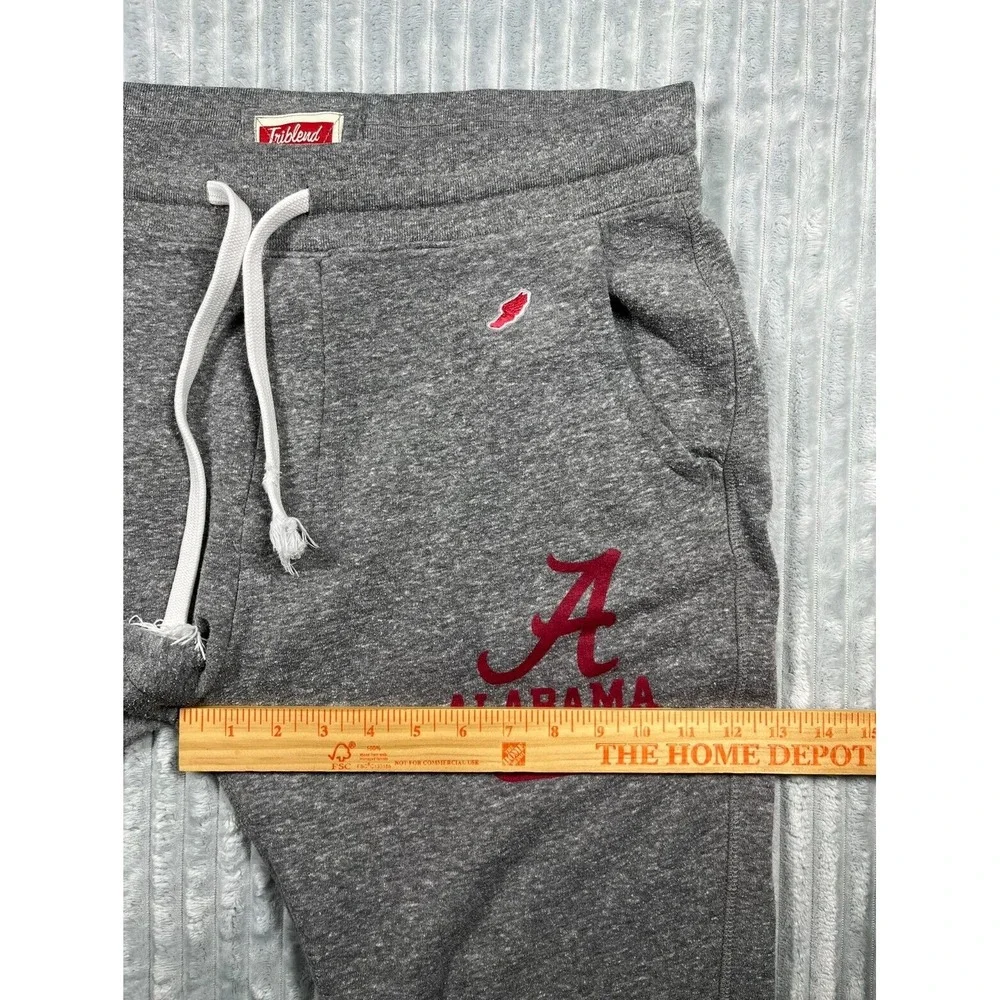 Triblend Sweatpants Men's XL Alabama Crimson‎ Tide Logo Gray Drawstring Pockets